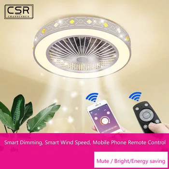 

Ceiling Fan Lamp Remote Control Mobile Phone App Smart Home Control With Lights Indoor Home Ceiling Fans Good Sleep 55cm 220V