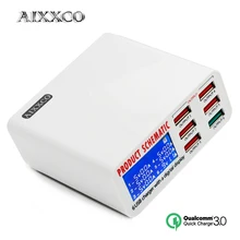 AIXXCO для быстрой зарядки 3,0, 6 портов, зарядное устройство для смартфона, настольное USB зарядное устройство для iPhone, Samsung, Xiaomi, быстрое зарядное устройство