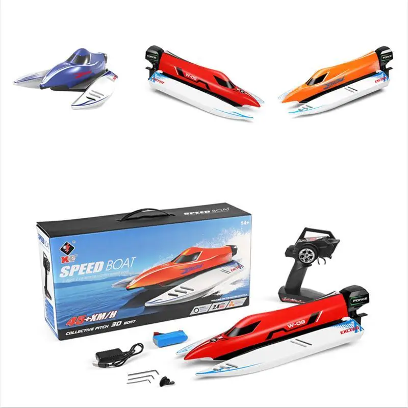 

Wl915-a Rc Boat Brushless 45km/h High Speed Boat Full Scale Speed Boat Anti-rollover Low Power Alarm Pool Remote Control Boats