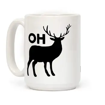 

Oh Deer White 11 Ounce Ceramic Coffee Mug