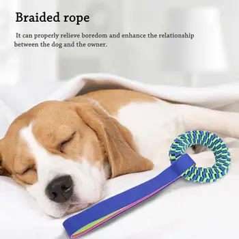 

Dog Puppy Chew Toy Hand-woven Rope Durable Interactive Pets Dogs Pet Dog Toys Cotton Chew Knot Toy Braided Bone Rope Dog Train