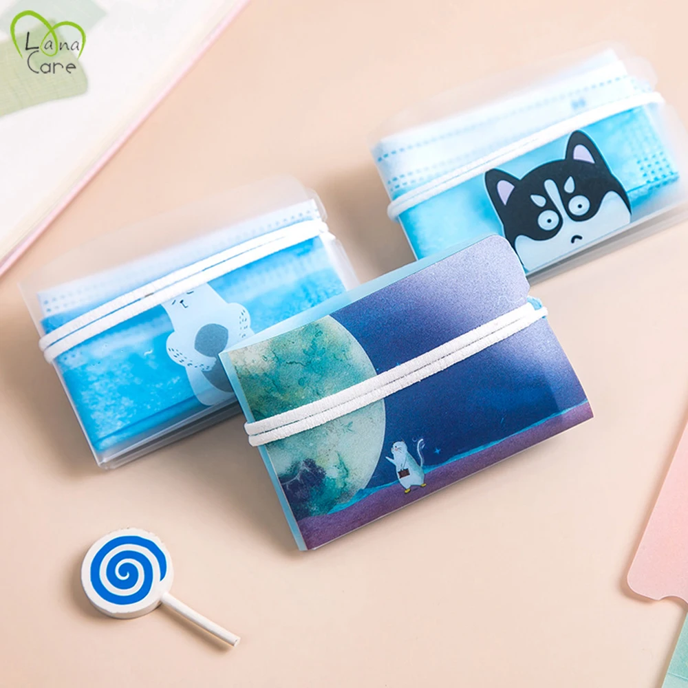 

10Pcs/lot Foldable Masks Storage Clip Dustproof Mask Safe Pollution-Free Portable Cute Mini Disposable Mask Storage Clip