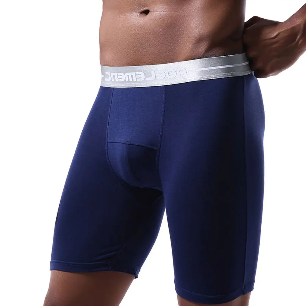 Sports Panties Modal Men Anti-Abrasion Tight Boxer Briefs Male Large Size Long Leg Underwear Running Bottoms Underpantes