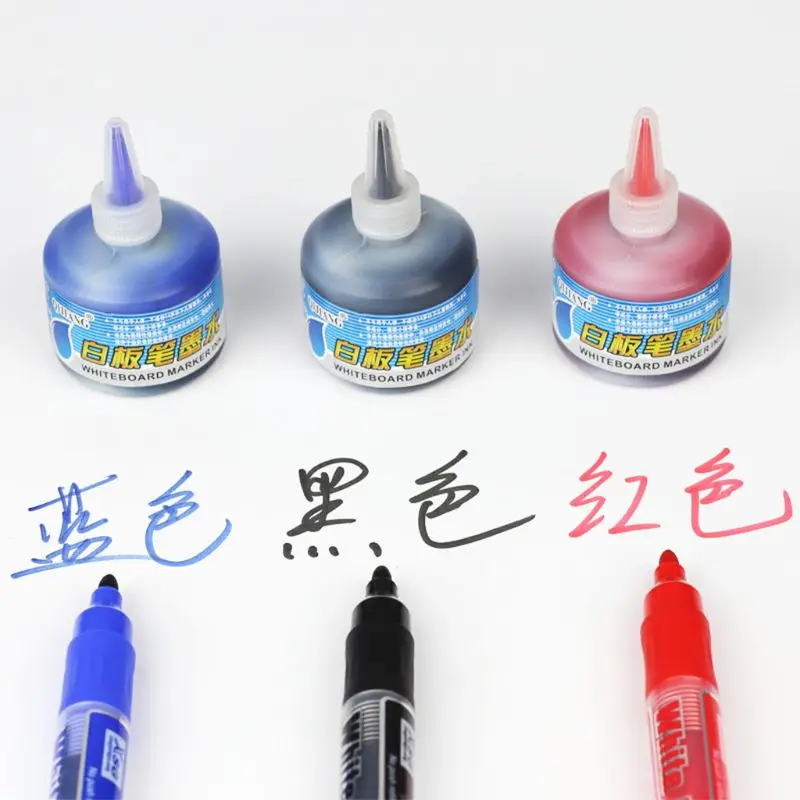 

1 Bottle 50ml Refill Ink for Refilling Inks Whiteboard Marker Pen Black Red Blue 3 Colors School Office Supplies