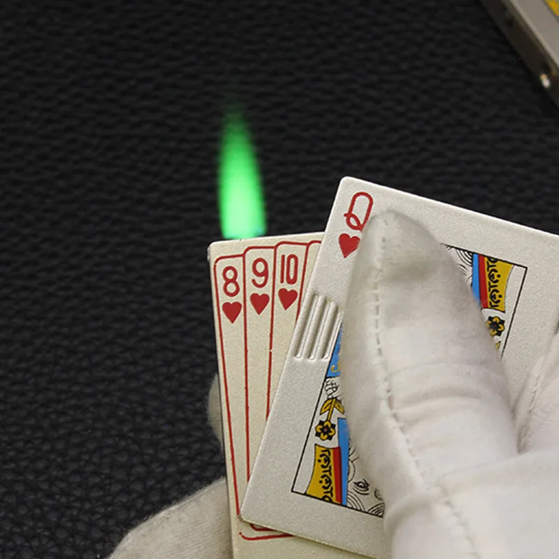 Зажигалка для покерного газа металлическая ветрозащитная Бутановая забавный