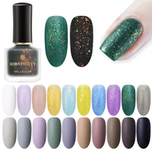 BORN PRETTY матовая серия лак для ногтей Micas Блестки для ногтей искусство Лак чистый цвет лак для ногтей Базовое покрытие быстросохнущее верхнее покрытие