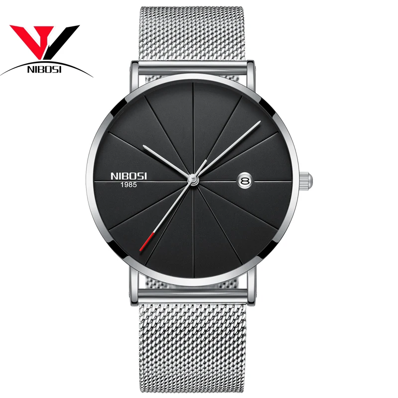 

NIBOSI Luxury Brand Men's Watch Ultra-Thin Steel Belt Clock Date Quartz Sports Men's Watch Men's Casual Watch Relogio Masculino