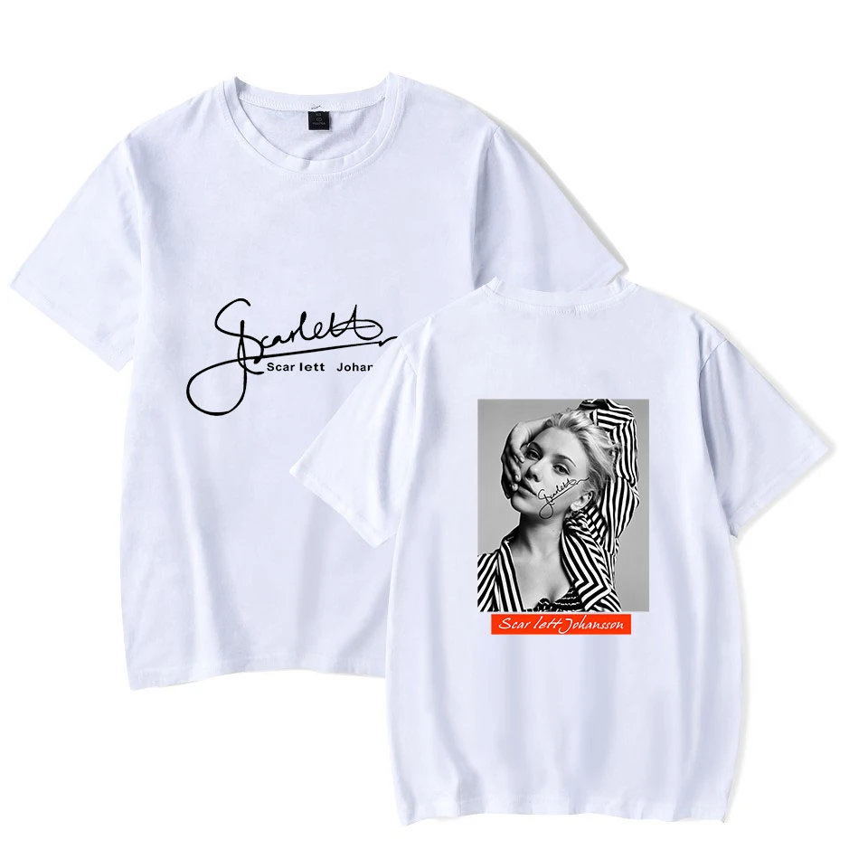 Short Sleeve Casual Printed streetwear Mens T Shirt Scarlett Johansson star printed stranger things