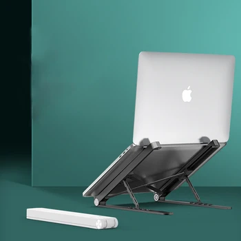 

Fashion Laptop Stand Portable Adjustable Height Desktop Computer Table Folded Aluminum Alloy Laptop Desk Tray iPad Phone Holder
