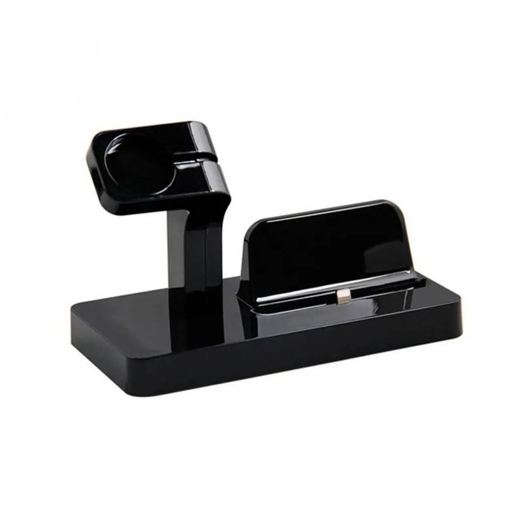 

Multi-functional 2-in-1 Quick Charging Dock Stand Station Charger ABS Holder Space Saver For Apple Watch For iPhone
