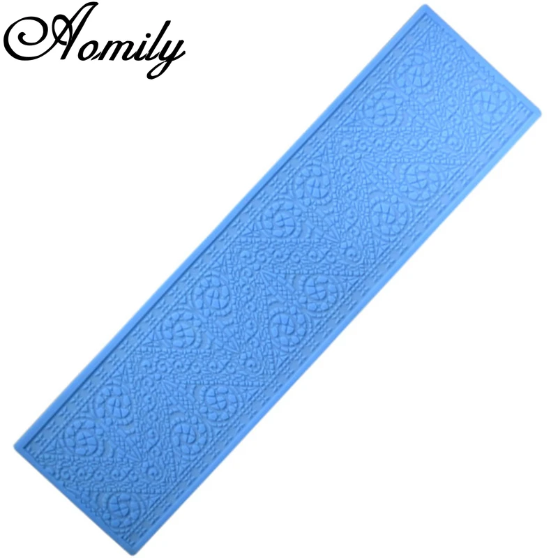 Triangle Art Sheep Horn Lace Silicone Mold Wedding Cake Border Decoration Tool Fondant Cake 3D Food Grade Mat Baking Mold