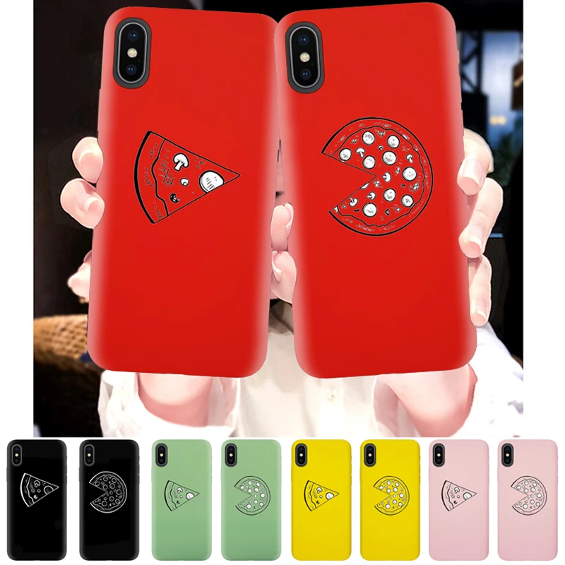 

AnkinPro Pizza Best Friends Case for iphone 6 S 6plus 7 7plus 8 8plus X 10 XR XS Soft Cover Coque love Pair BFF