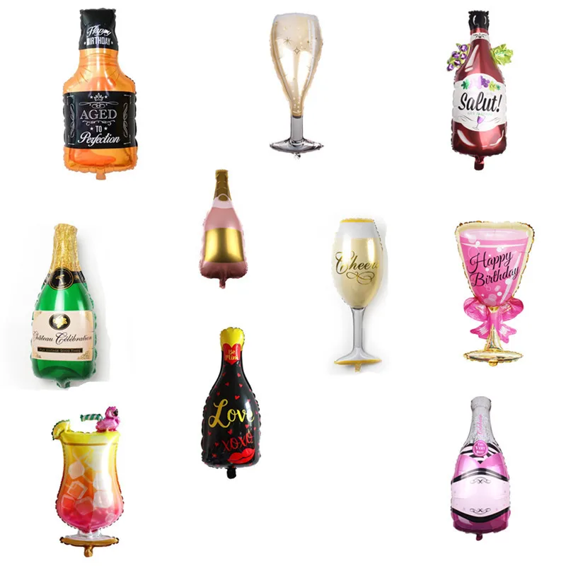 Aged To Perfection Gold King Crown Champagne Wine Cup Whiskey Bottle Balloon 30 Years Old Happy Birthday Theme Party Decor