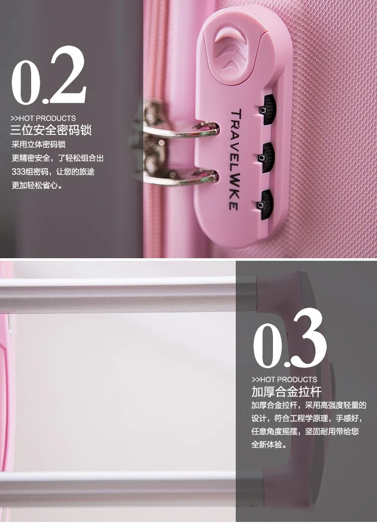 20/24 inch Carry on luggage suitcases and travel bags Cartoon cat 2pcs Luggage set Hard case suitcase High quality Luggage bag