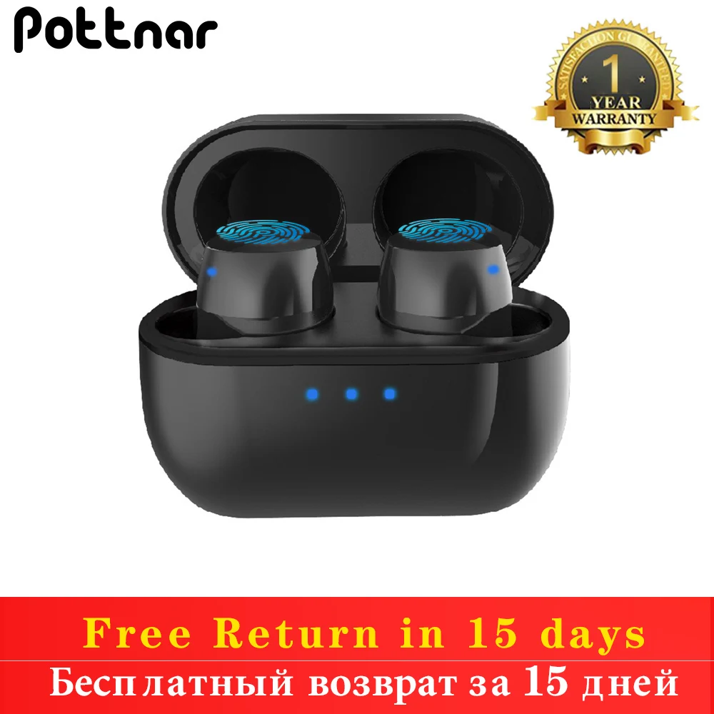 Pottnar Новый Бас спортивные наушники вкладыши TWS Bluetooth Шум шумоподавлением