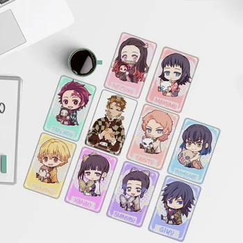 

10Pcs/Set Demon Slayer Anime Card Stickers DIY Bus ID Waterproof Scrub Card Sticker Fans Collection Gift Fashion Gift