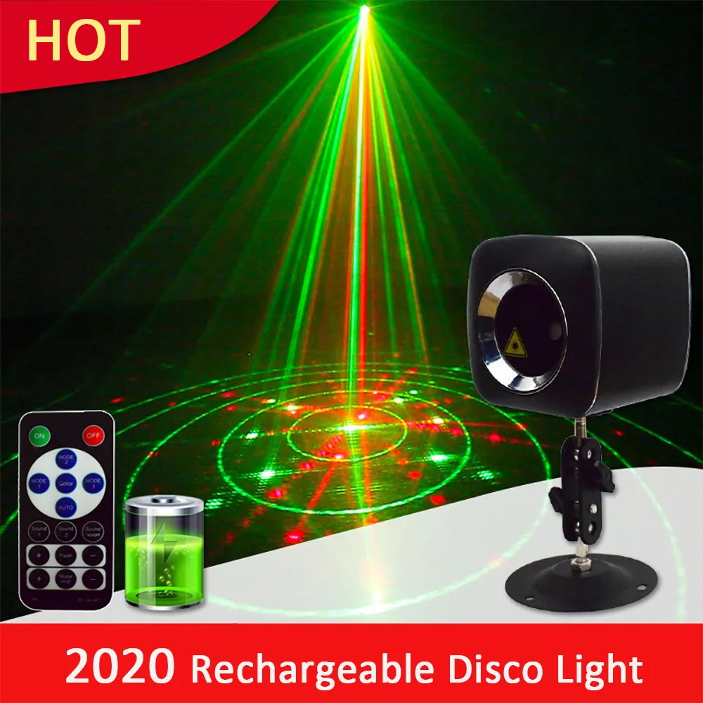 Светодиодный RGB диско светильник с USB зарядкой лазерная проекция освещение для