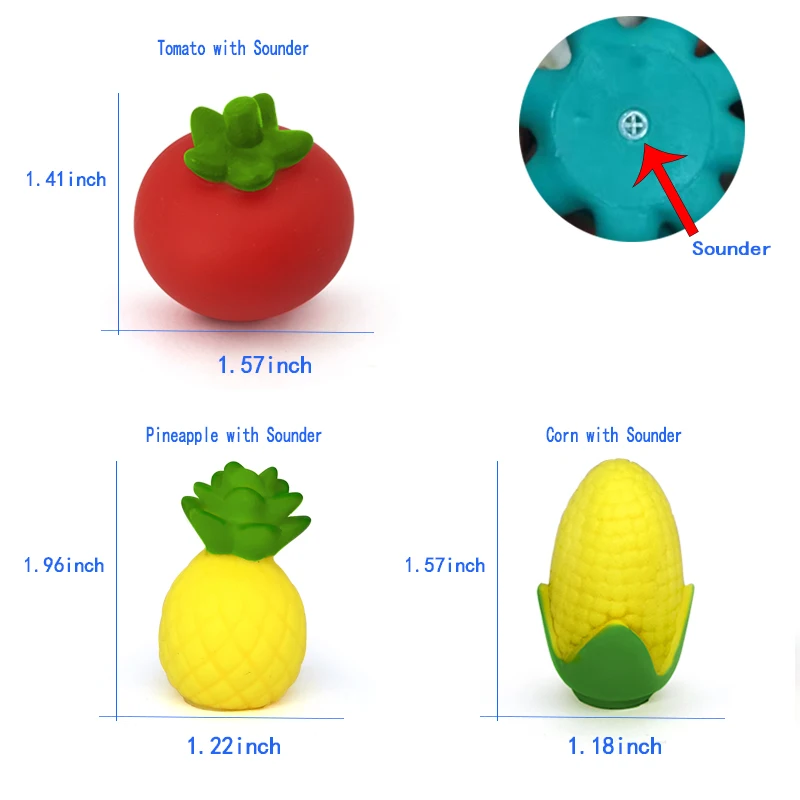 3 vegetables no.1 Милые животные Детские Игрушки для ванны для детей ПВХ поплавок сжимающий звук балуясь игрушки дети кошка рыба ванная комната щепотку спрей игрушка - Цвет: 3 vegetables no.1
