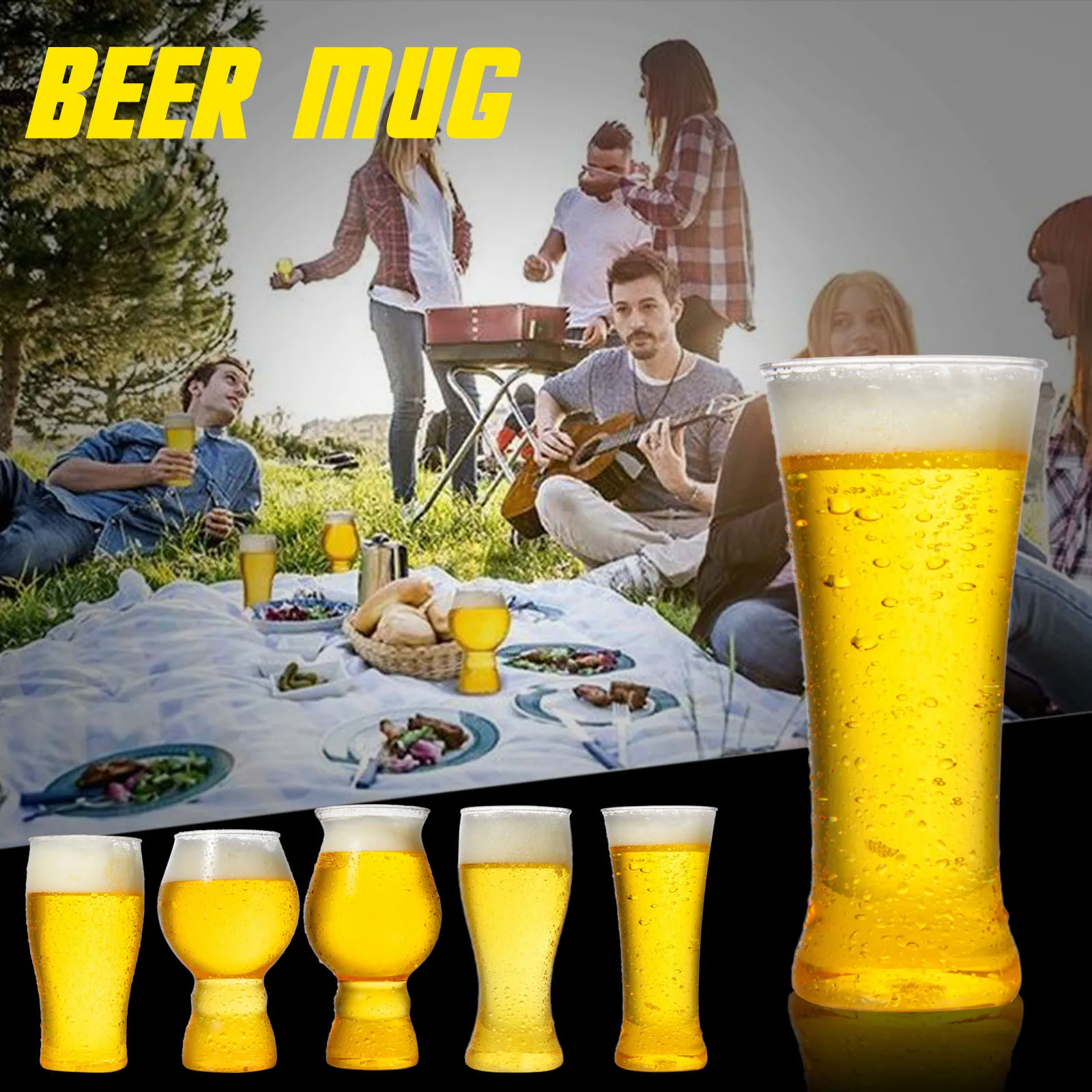 Host Beer Wine Glass Freezer Gel Chiller Double Wall Plastic Frozen Pint Glass Multifunctional Durable Mug Clear Container