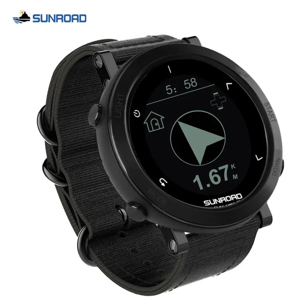 US $65.80 Sunroad GPS smart watch with heart rate altimeter barometer compass pedometer running triathlon digital wristwatch for men