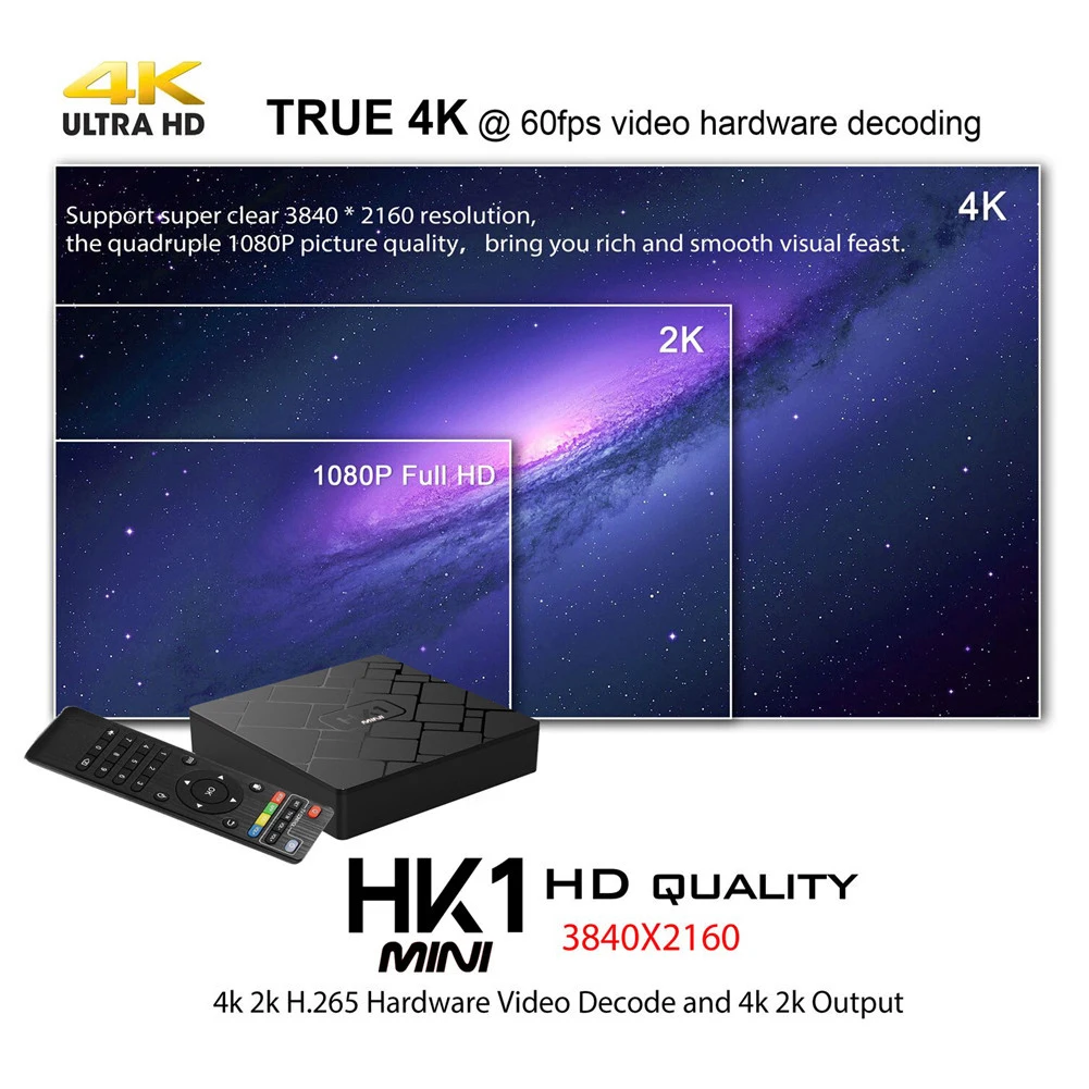 HK1 набор Топ Мини wifi Смарт Android 8,1 приемник 3D ТВ коробка hdmi-медиапроигрыватель 4K