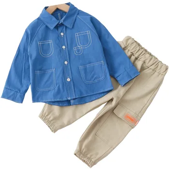 

Spring Autumn Baby Clothes Suit Children Boys Fashion Pocket Shirt Pants 2Pcs/set Toddler Casual Clothing Infant Kids Tracksuits