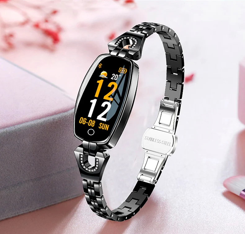 SANDA H8 умные наручные часы ЖЕНСКИЕ НАРЯДНЫЕ часы женские ювелирные изделия водонепроницаемый монитор сердечного ритма Bluetooth для IPhone huawei samsung