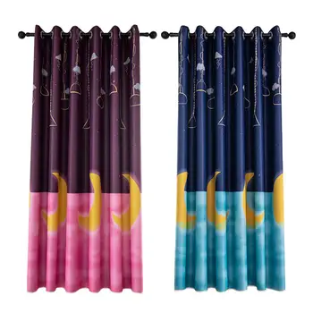 

Moon Blackout Curtains Bedroom Classic Wide Striped Windows for Living Room and Bedroom Curtains (39" x 78.7")