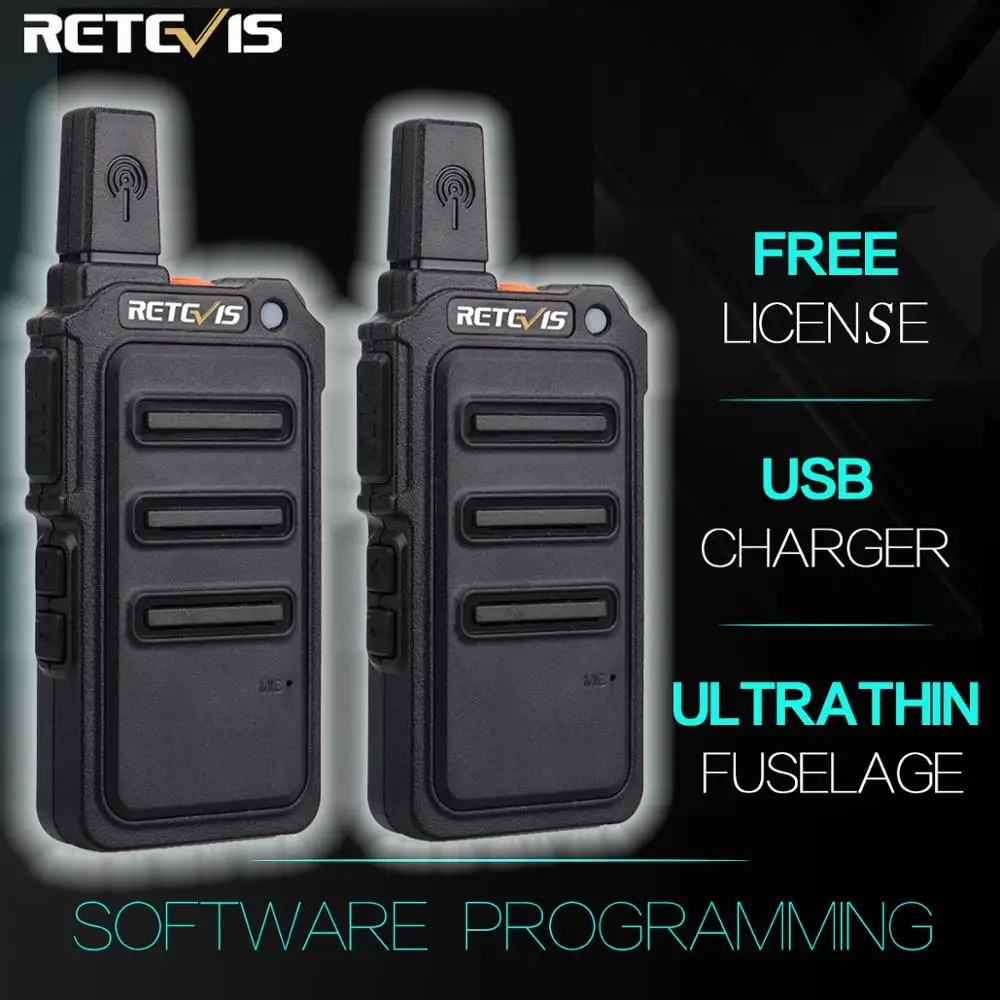 Mini Walkie Talkie Radio Station 2pcs Retevis RT619 Scrambler Ultrathin fuselage Two Way Radio Portable PMR446 1