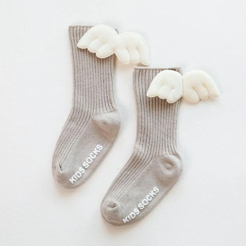 Дизайн, детские носки с крыльями ангела хлопковые теплые детские носки до колена короткие носки для малышей от 0 до 5 лет