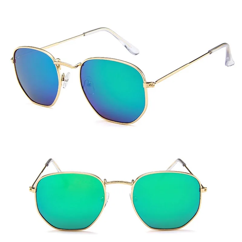 RBROVO летние винтажные Солнцезащитные очки женские роскошные Ретро Металлические солнцезащитные очки винтажные зеркальные UV400 Oculos De Sol - Цвет линз: Gold Green