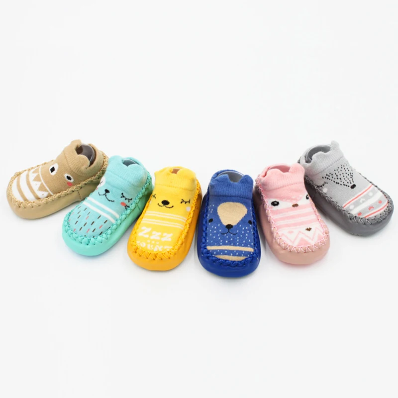 New Fashion Baby Socks With Rubber Soles Infant Sock Newborn Autumn Winter Children Floor Socks Shoes Anti Slip Soft Sole Sock
