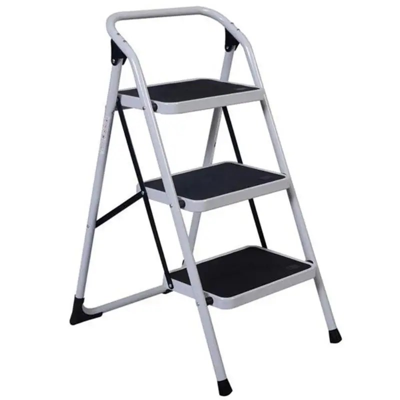 Домашний Применение 3-ступенчатое короткие поручень Железная лестница черный, белый цвет складная лестница малярные инструменты