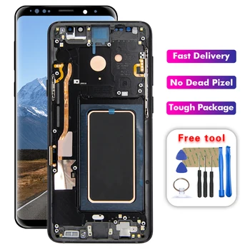 

Super AMOLED for SAMSUNG Galaxy S9 G960 S9+ G965 LCD display Touch Screen Digitizer with Frame S9 plus lcd Replacement