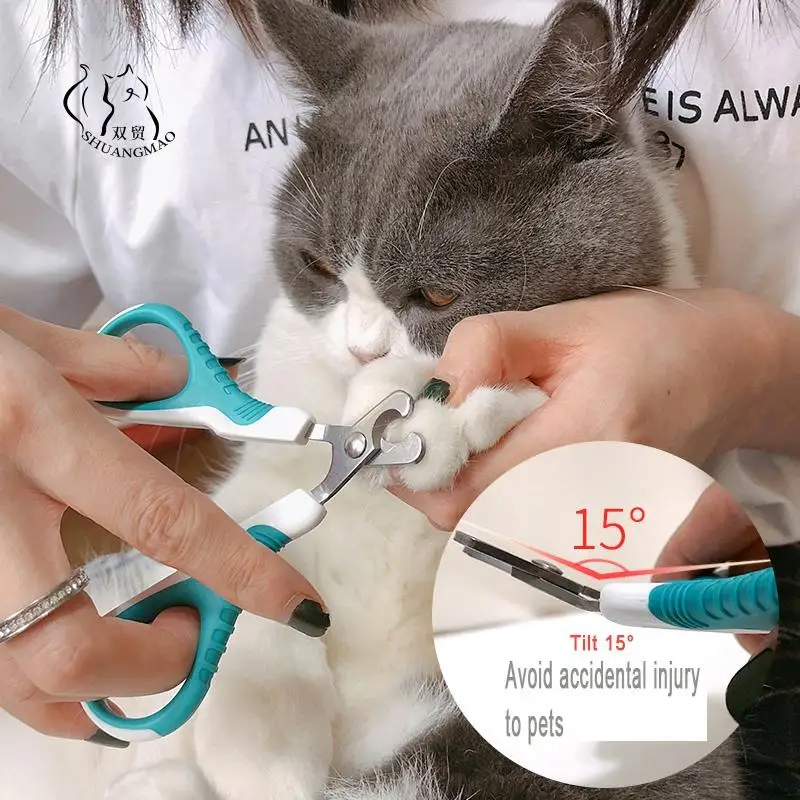 Cortador de garras para mascotas, tijeras para aseo de acero inoxidable, 1 ud., cortauñas para gatos, cortauñas para perros, suministros para uñas
