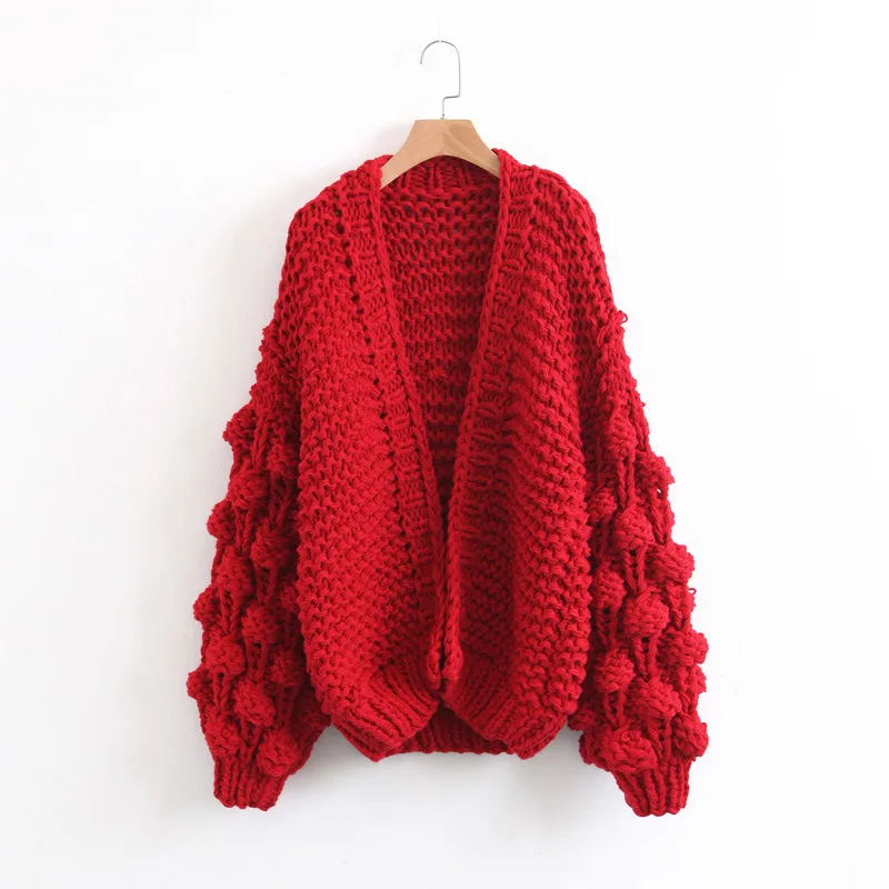 #^Special Price 2019 Western Style Summer And Autumn WOMEN'S Dress New Style Handmade Sweater Ball Cardigan Coat