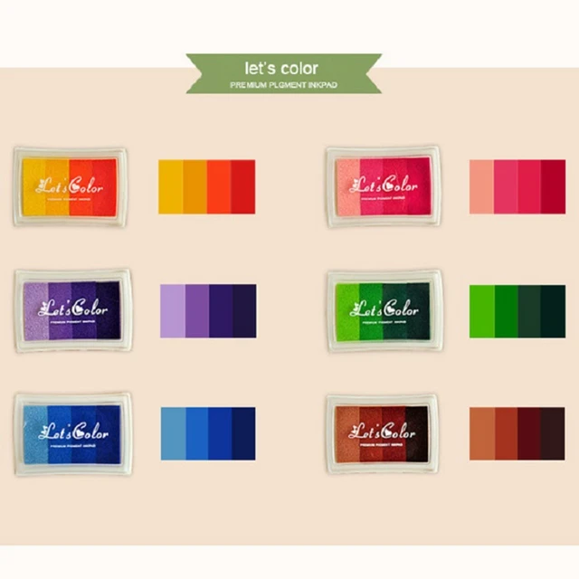 4 Színű Gradiens Tinta Pad Diy Kézműves Bélyegző Ujjlenyomat -Scrapbook Tartozék Tintaspad Készlet Bélyegek Scrapbooking Anyag Készletek - Image 4