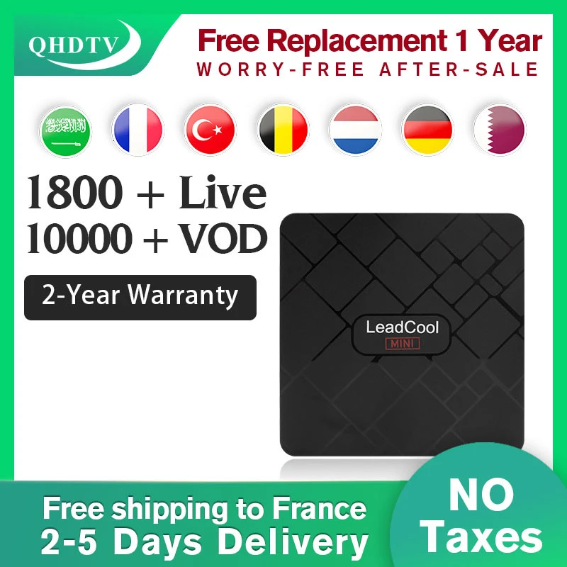 

Android 8.1 Spain IPTV Arabic box QHDTV Leadcool mini RK3228A 4K 1 Year IPTV Netherlands Belgium France IPTV Subscription Box