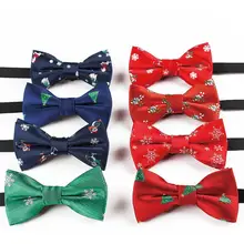 Рождественский галстук-бабочка, модная детская черная красная бабочка, праздничный галстук, зеленая елка, Санта Клаус, снежинка, галстук-бабочка