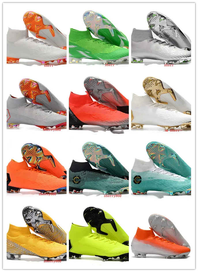 

Hot Superfly VI 360 Elite FG KJ 6 XII 12 CR7 Ronaldo Neymar Mens Women Boys High Soccer Shoes Football Boots Cleats Size US 4-1