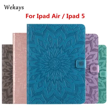 

Wekays For Apple IPad Air IPad 5 Sun Flower Smart Leather Flip Fundas Case For Coque IPad Air IPad 5 IPad5 9.7 Tablet Cover Case