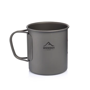 Widesea Camping Mug Titanium Cup Tourist Tableware Picnic Utensils Outdoor Kitchen Equipment Travel Cooking set Cookware Hiking 5