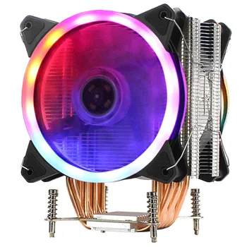 

LANSHUO Six Copper CPU Radiator Ultra-Quiet Cooling Fan Single Motherboard 2011 Server for X79 X99 X299 CPU Fan (Three-Line Dual