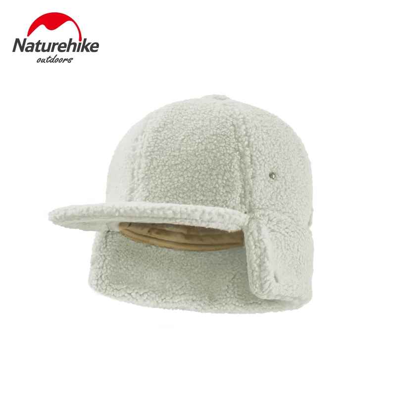 NatureHike новые зимние шапки шапка с козырьком шапка с ушками для женщин и мужчин на открытом воздухе термальная спортивная шапка теплая флисовая шапка - Цвет: Белый