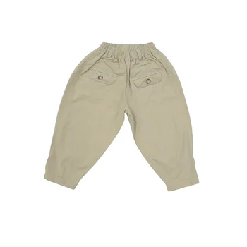 

WLG spring autumn kids pants bos girls solid khaki army green four pockets pant baby loose casual trousers for 1-6 years