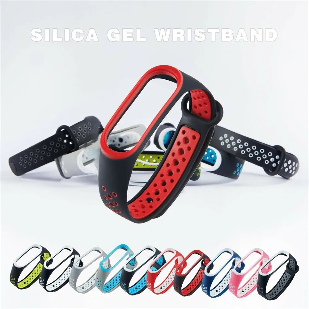 

For Xiaomi Mi Band 4 Strap Smart Accessories Replacement Waterproof Double Color Silicone Bracelet For Mi Band 3 4 Wrist Strap
