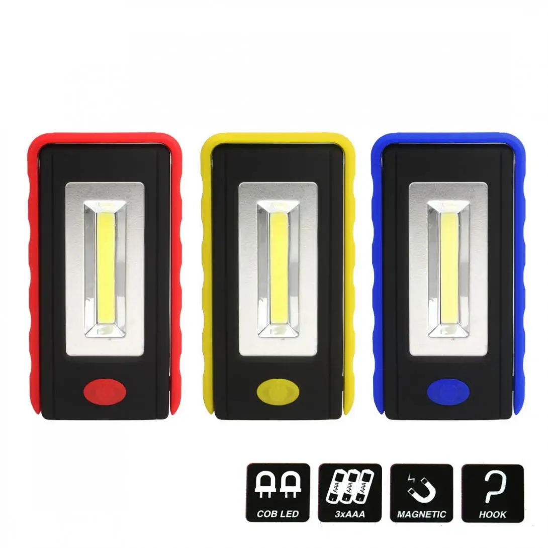 

3W COB LED Light Suspensible & Supportive Magent Suction Car Maintenance Lamp Camping Light Outside Lighting Light Red Yellow