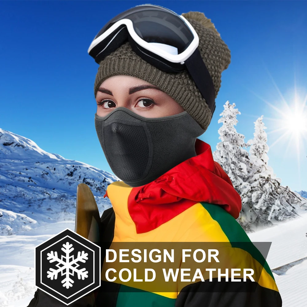 Cold Weather Neck Warmer Ear Cover Fleece Thermal Scarf Mask Face Bandana Skiing Cycling Sport Snowboard Hiking Men Women Winter