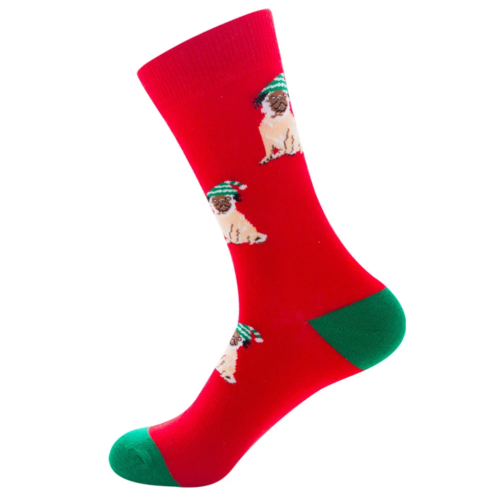 Осенние новые мужские и женские рождественские носки, забавные Санта-Клаус, олень, Рождественская елка, подарок, снежные мужские рождественские новогодние счастливые носки - Цвет: 2