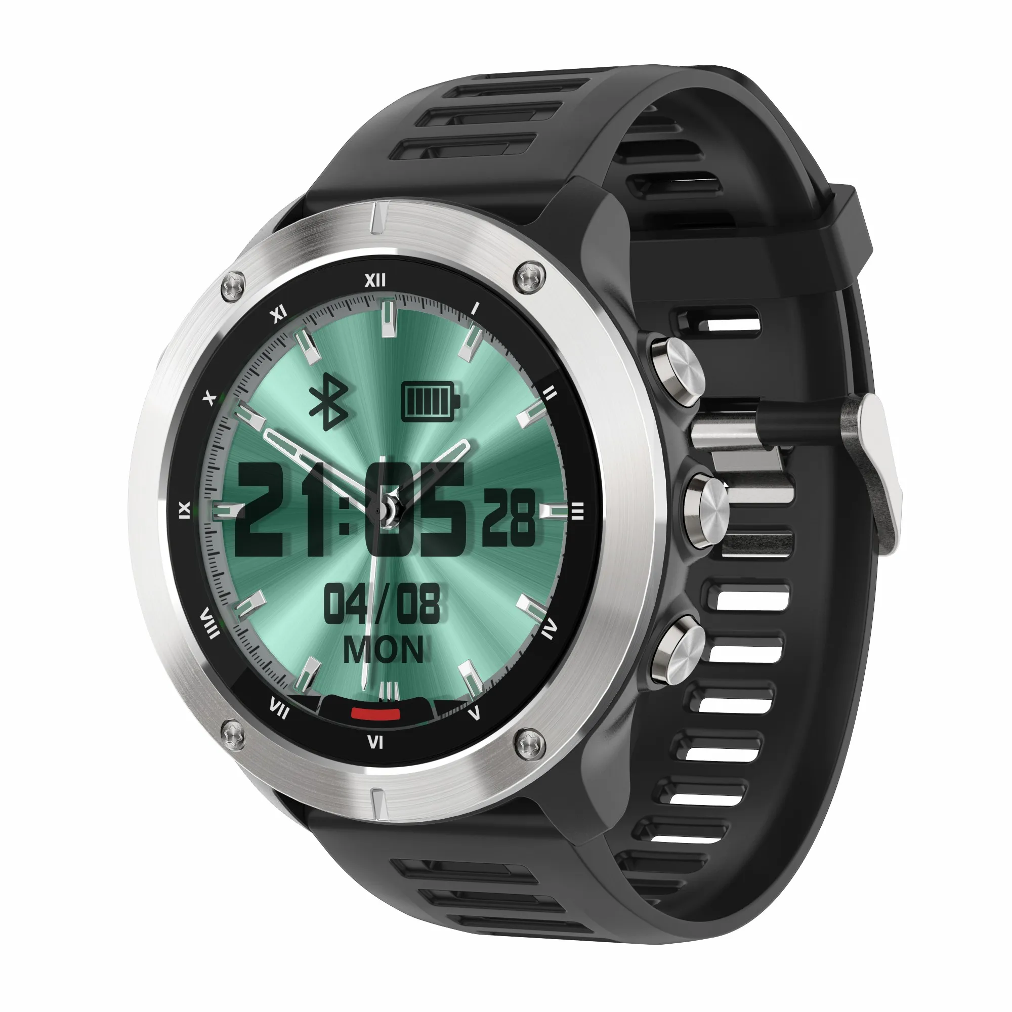 Dual Time Hybrid Smart Watch Men 2022 Digital Screen Remind Call Herat Rate Tracker Stainless Steel Fitness Smartwatch 